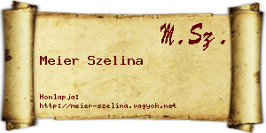 Meier Szelina névjegykártya